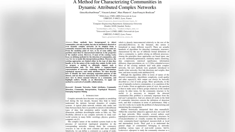 A Method for Characterizing Communities in Dynamic Attributed Complex   Networks