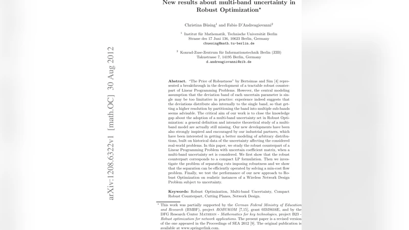 New results about multi-band uncertainty in Robust Optimization