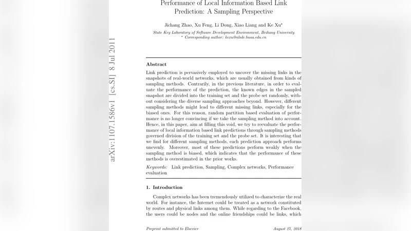 Performance of Local Information Based Link Prediction: A Sampling   Perspective