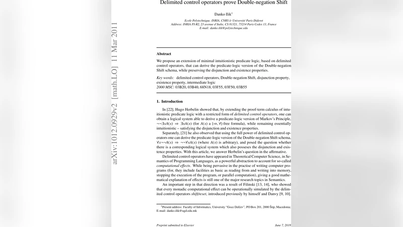 Delimited control operators prove Double-negation Shift