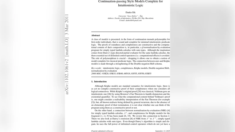 Continuation-passing Style Models Complete for Intuitionistic Logic