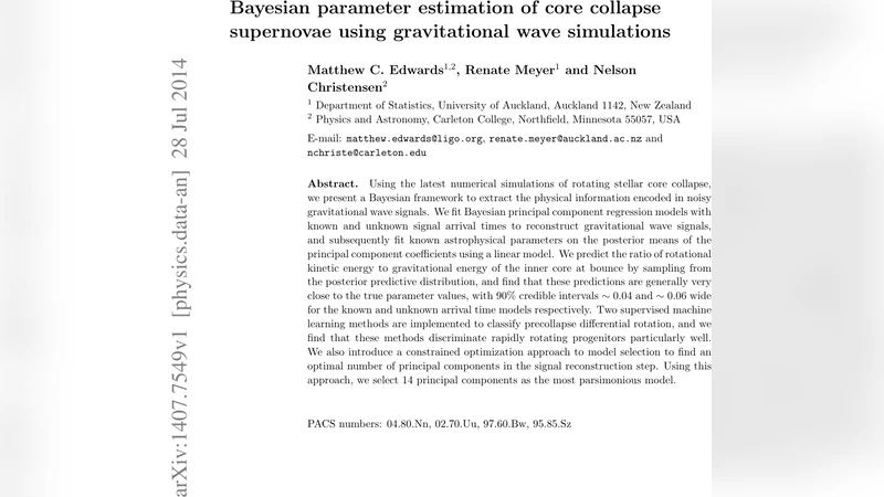 Bayesian parameter estimation of core collapse supernovae using   gravitational wave simulations