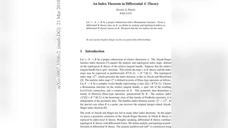 An index theorem in differential K-theory