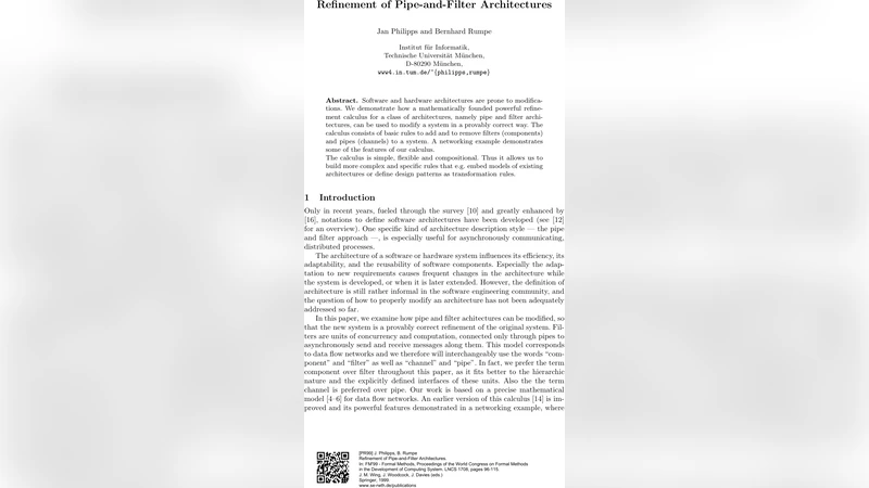 Refinement of Pipe-and-Filter Architectures