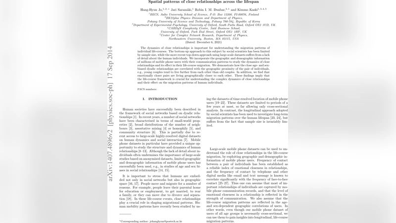 Spatial patterns of close relationships across the lifespan