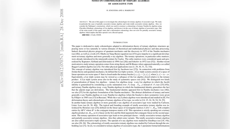 Notes on Cohomologies of Ternary Algebras of Associative Type