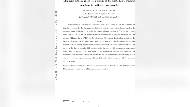 Minimum entropy production closure of the photo-hydrodynamic equations   for radiative heat transfer