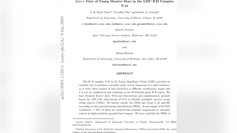 Spitzer View of Young Massive Stars in the LMC HII Complex N44