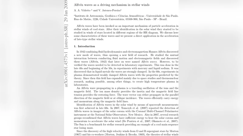 Alfven waves as a driving mechanism in stellar winds