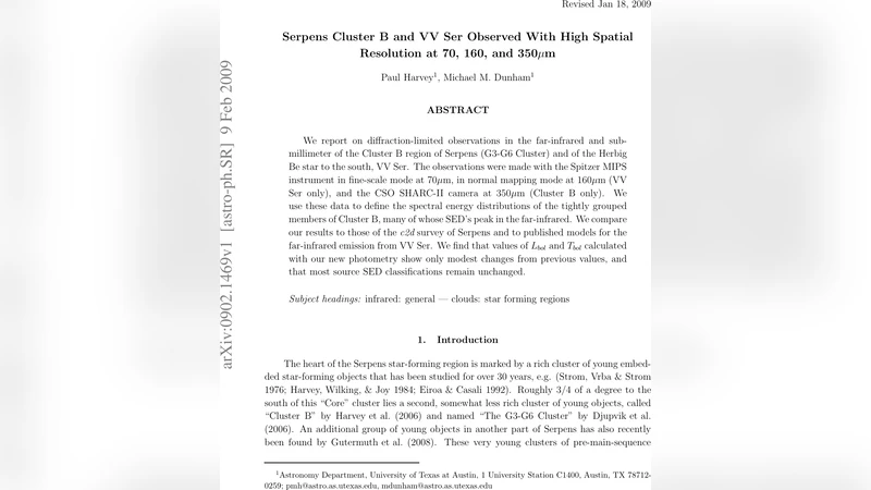 Serpens Cluster B and VV Ser Observed With High Spatial Resolution at   70, 160, and 350um
