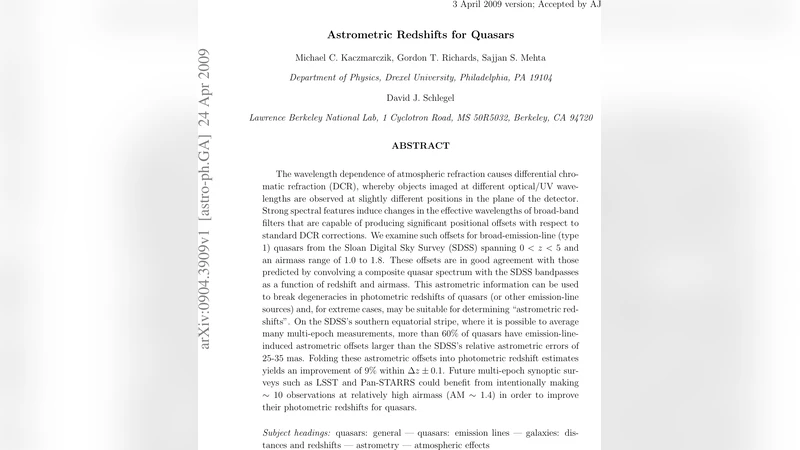 Astrometric Redshifts for Quasars