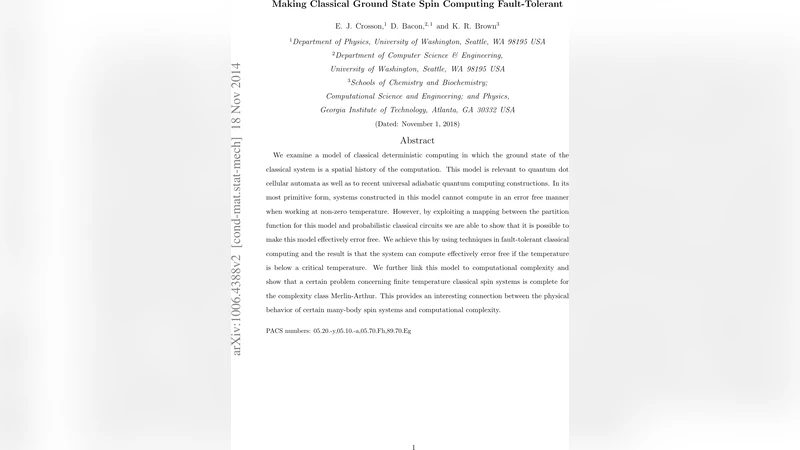 Making Classical Ground State Spin Computing Fault-Tolerant