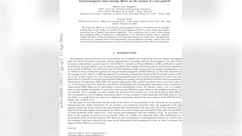 Gravitomagnetic time-varying effects on the motion of a test particle