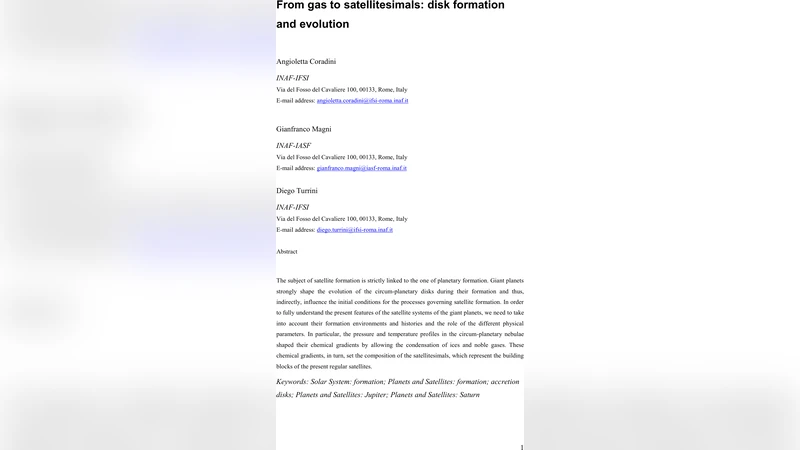 From gas to satellitesimals: disk formation and evolution