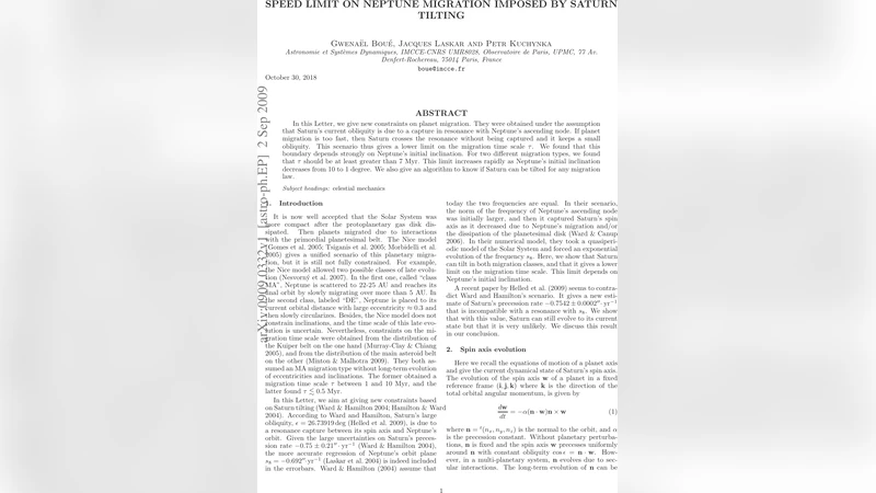 Speed limit on Neptune migration imposed by Saturn tilting