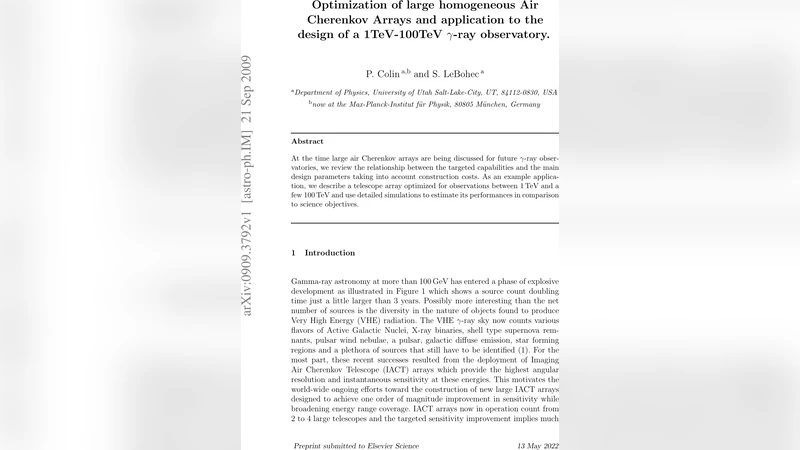 Optimization of large homogeneous air Cherenkov arrays and application   to the design of a 1TeV-100TeV gamma-ray observatory