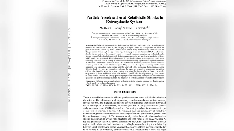 Particle Acceleration at Relativistic Shocks in Extragalactic Systems