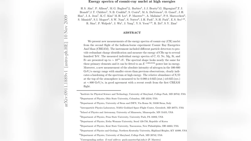 Energy spectra of cosmic-ray nuclei at high energies