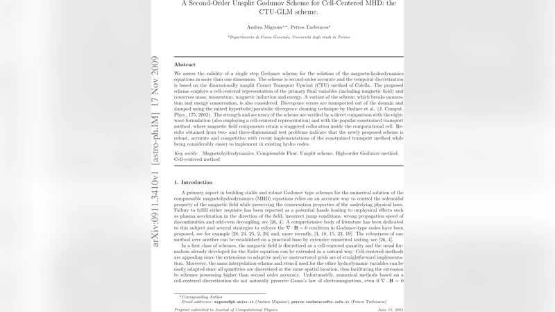 A Second-Order Unsplit Godunov Scheme for Cell-Centered MHD: the CTU-GLM   scheme