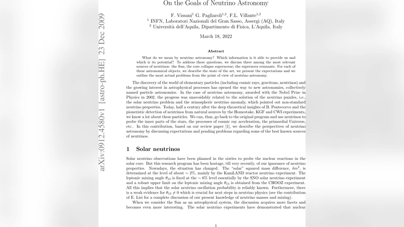 On the Goals of Neutrino Astronomy