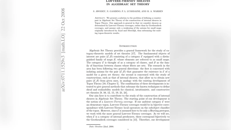 Lawvere-Tierney sheaves in algebraic set theory