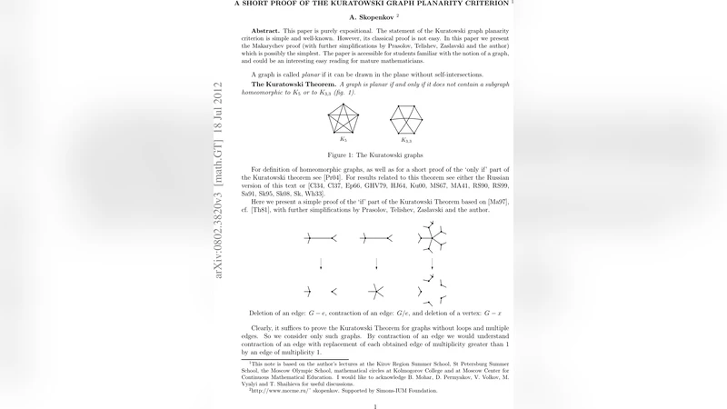 On the Kuratowski graph planarity criterion