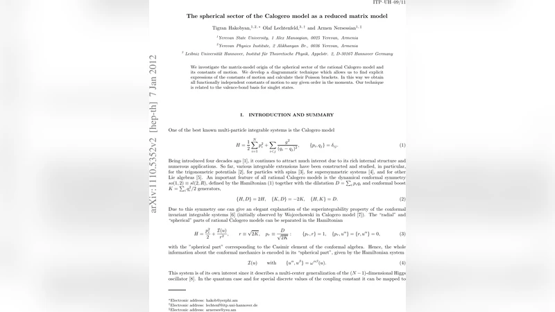 The spherical sector of the Calogero model as a reduced matrix model