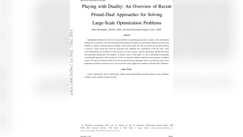 Playing with Duality: An Overview of Recent Primal-Dual Approaches for   Solving Large-Scale Optimization Problems