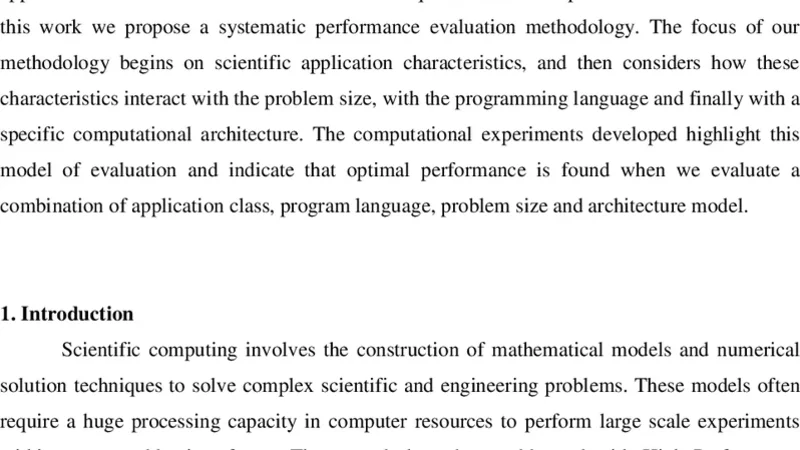 High Performance Computing Evaluation A methodology based on Scientific   Application Requirements