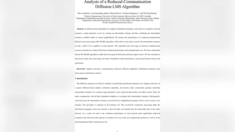 Analysis of a Reduced-Communication Diffusion LMS Algorithm