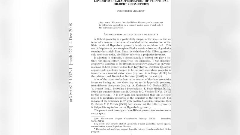 Lipschitz Characterisation of Polytopal Hilbert Geometries