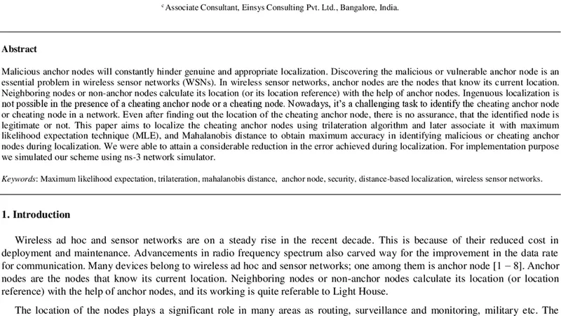 Analysis of Maximum Likelihood and Mahalanobis Distance for Identifying   Cheating Anchor Nodes