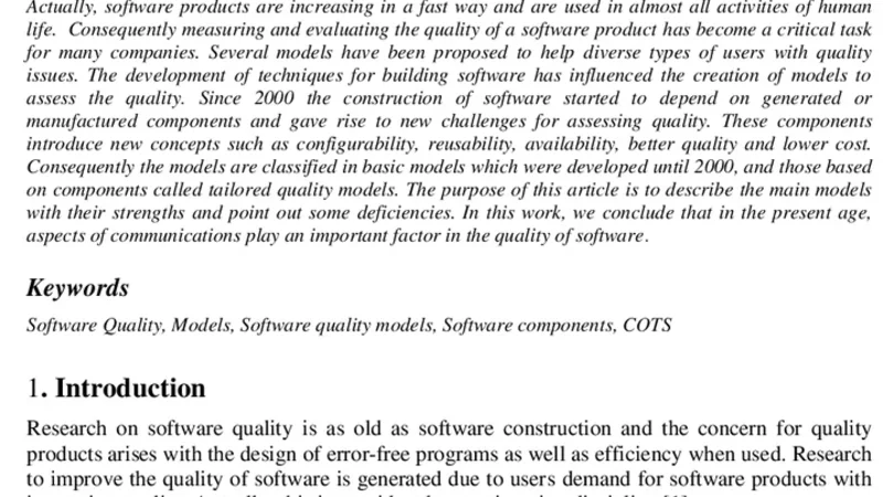 A Review of Software Quality Models for the Evaluation of Software   Products