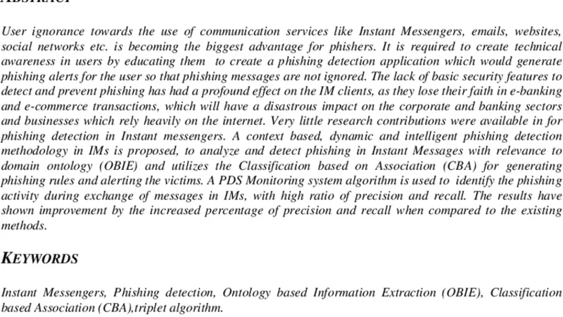 Phishing Detection in IMs using Domain Ontology and CBA - An innovative   Rule Generation Approach