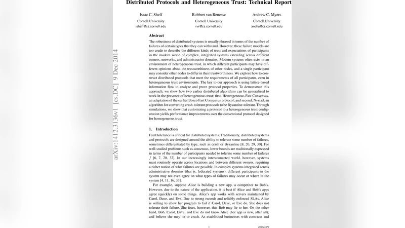 Distributed Protocols and Heterogeneous Trust: Technical Report