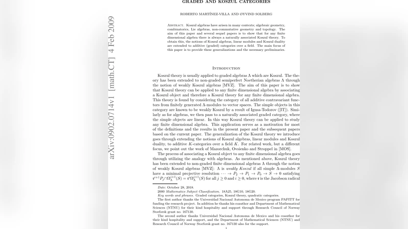 Graded and Koszul categories