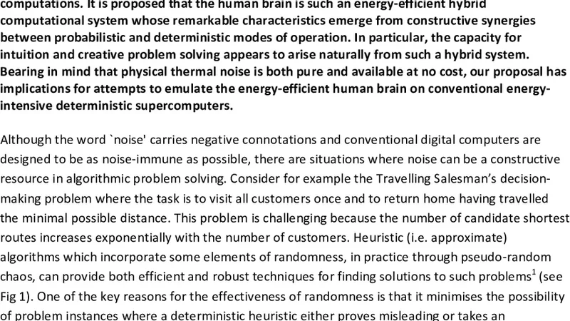 Neuronal noise as a physical resource for human cognition