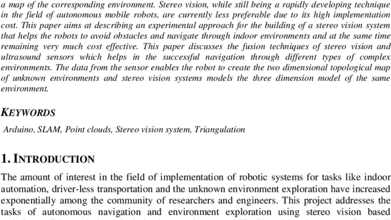 Intelligent Indoor Mobile Robot Navigation Using Stereo Vision