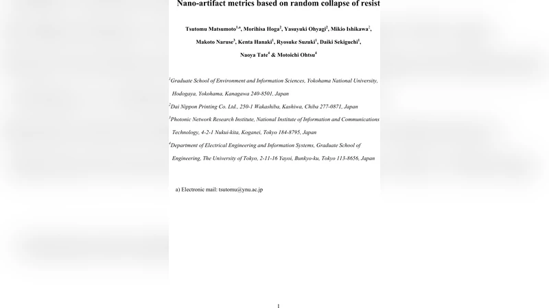 Nano-artifact metrics based on random collapse of resist