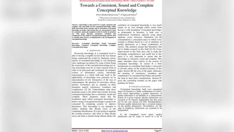 Towards a Consistent, Sound and Complete Conceptual Knowledge