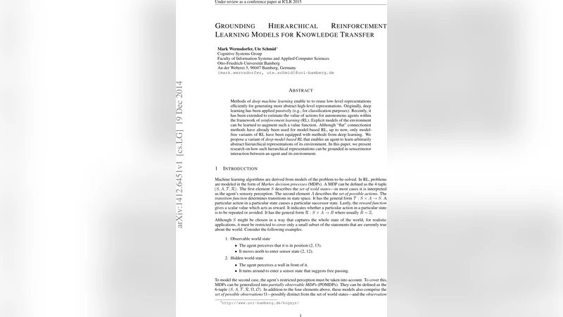 Grounding Hierarchical Reinforcement Learning Models for Knowledge   Transfer