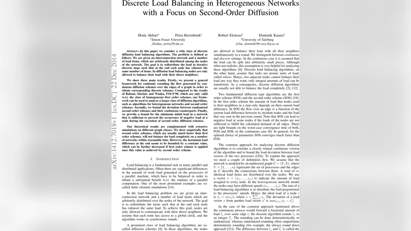 Discrete Load Balancing in Heterogeneous Networks with a Focus on   Second-Order Diffusion