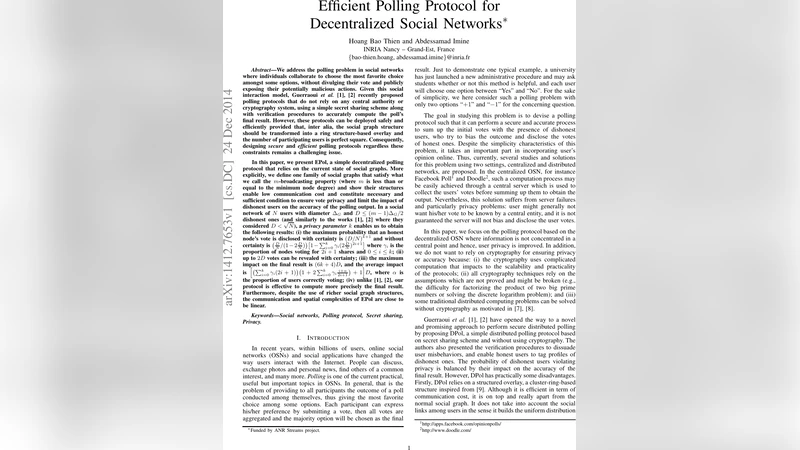 Efficient Polling Protocol for Decentralized Social Networks