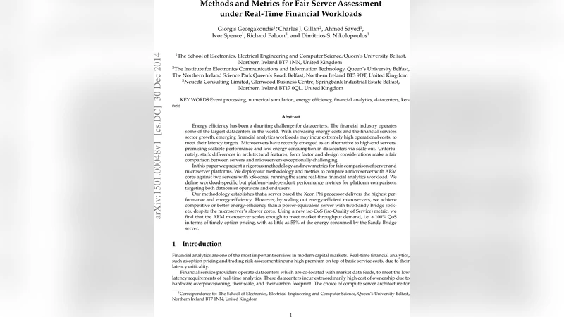 Methods and Metrics for Fair Server Assessment under Real-Time Financial   Workloads