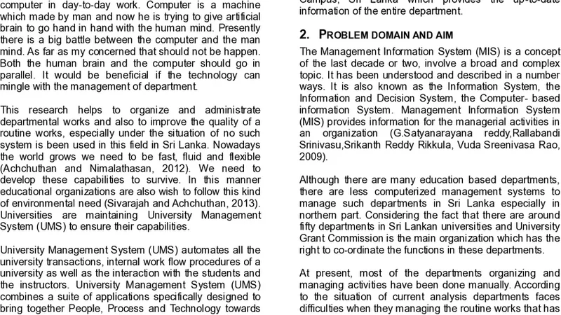 Department Management System for Departments of Sri Lankan Universities