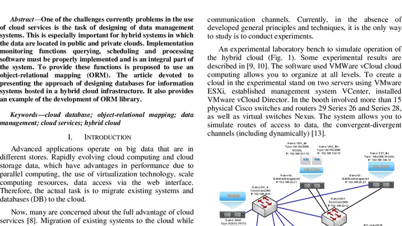 Using Object-Relational Mapping to Create the Distributed Databases in a   Hybrid Cloud Infrastructure