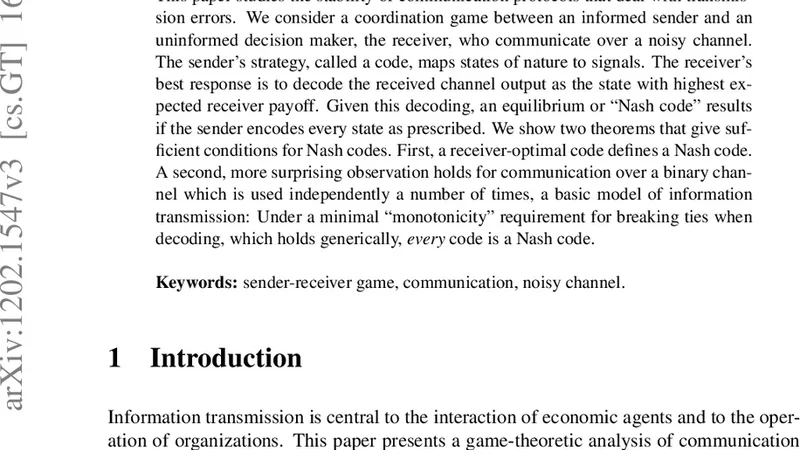 Nash Codes for Noisy Channels