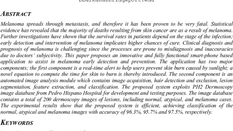Skincure: An Innovative Smart Phone-Based Application To Assist In   Melanoma Early Detection And Prevention
