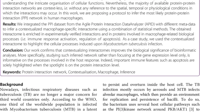 In silico prediction of protein-protein interactions in human   macrophages