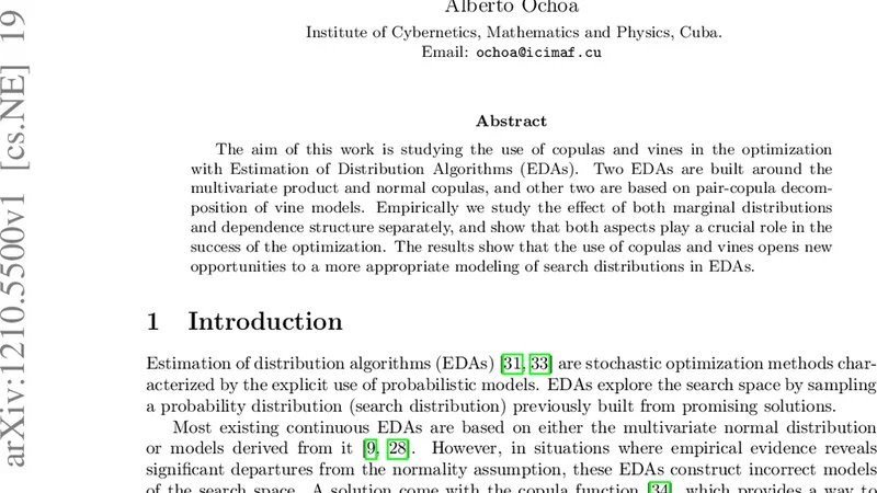 Modeling with Copulas and Vines in Estimation of Distribution Algorithms